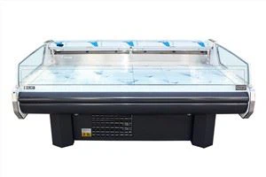 Chłodzona wentylatorem lodówka z prezentacją mięsa w supermarkecie